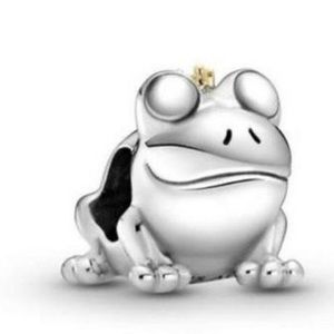 pandora frog prince charm with 14k gold crown
